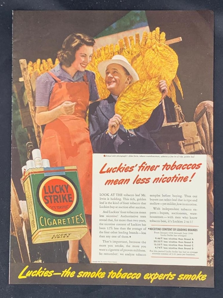 Magazine Ad - 1940 - Lucky Strike Cigarettes - Alex Irwin