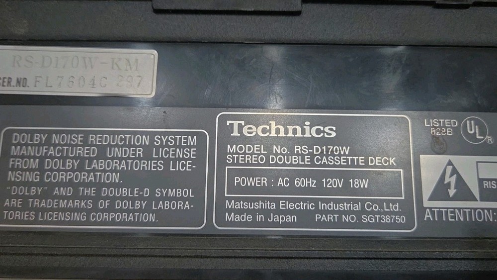 Vintage Technics RS-D170km Dual Cassette Deck Player/Record Dolby System Tested