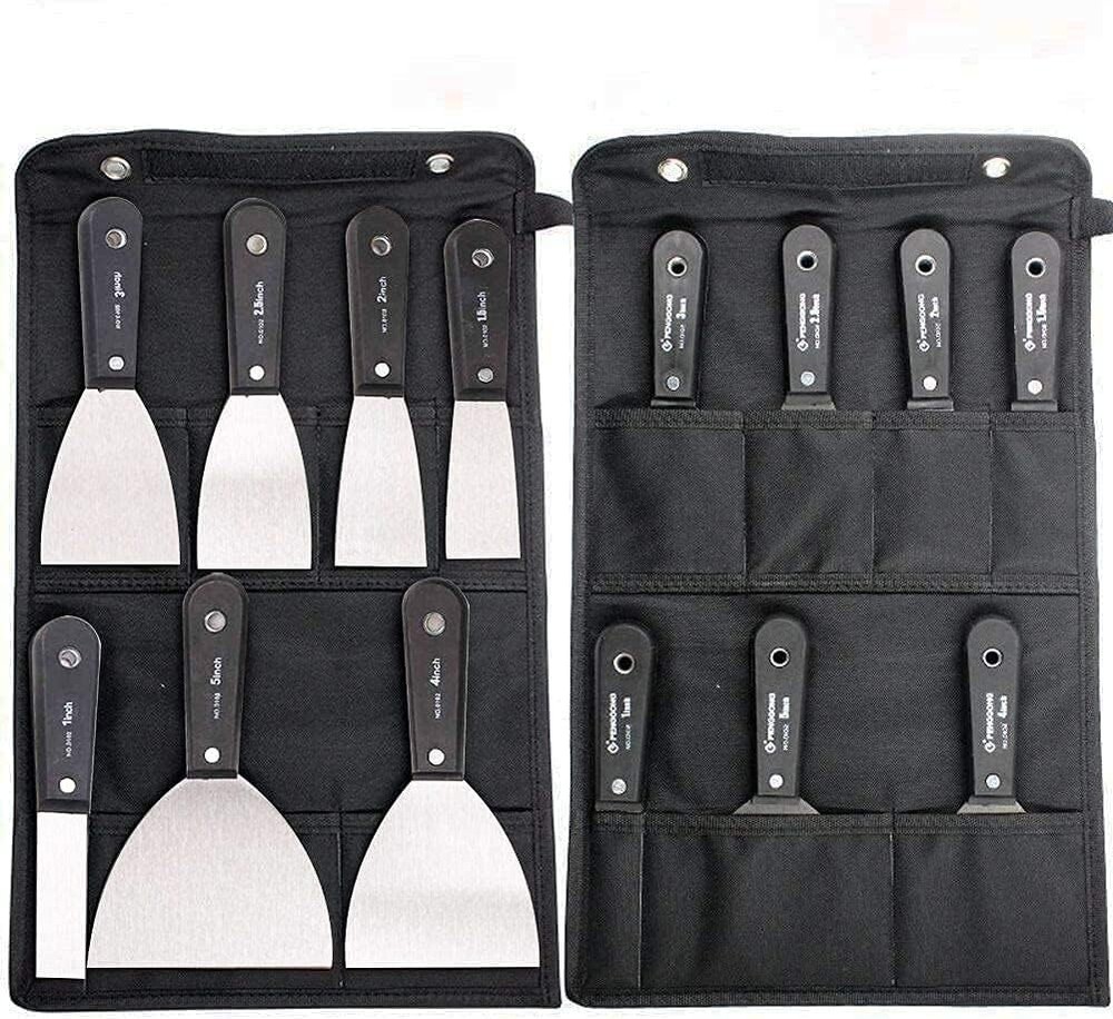 7 PCS Drywall Paint Scraper Tools w  Storage Bag Spackle Drywall Putty Knife Set