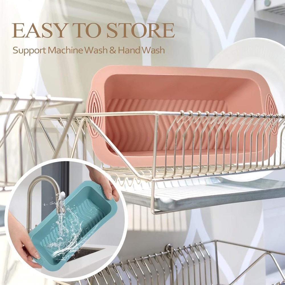 Silicone Bread Loaf Pan 2 PCS Rectangular Non-Stick Baking Mold Pans for Oven