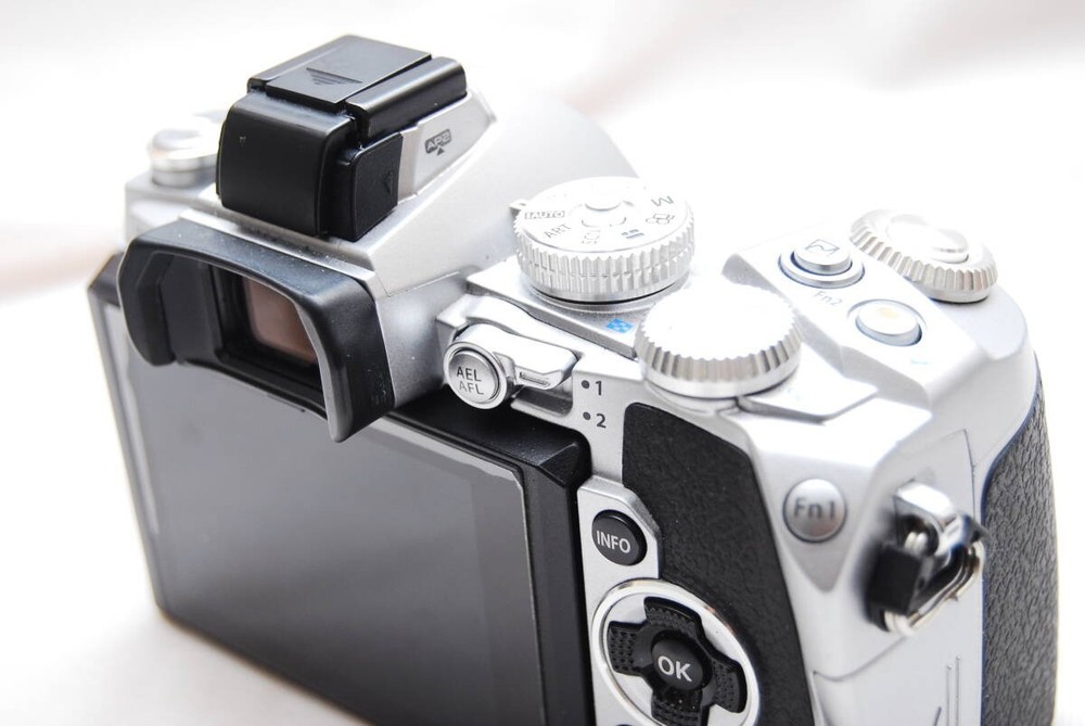 OLYMPUS OM-D E-M1 Mirrorless Camera Body Silver Set Working