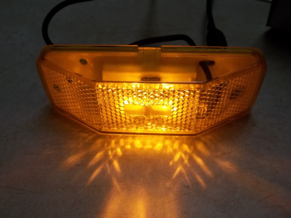 (2) AMBER Light LED 2 super diode 1 x 4 surface mount Clearance marker trailer