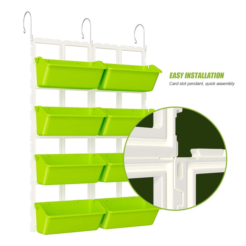 Vertical Wall Planter 8 Pockets with Hooks for Flowers Herbs