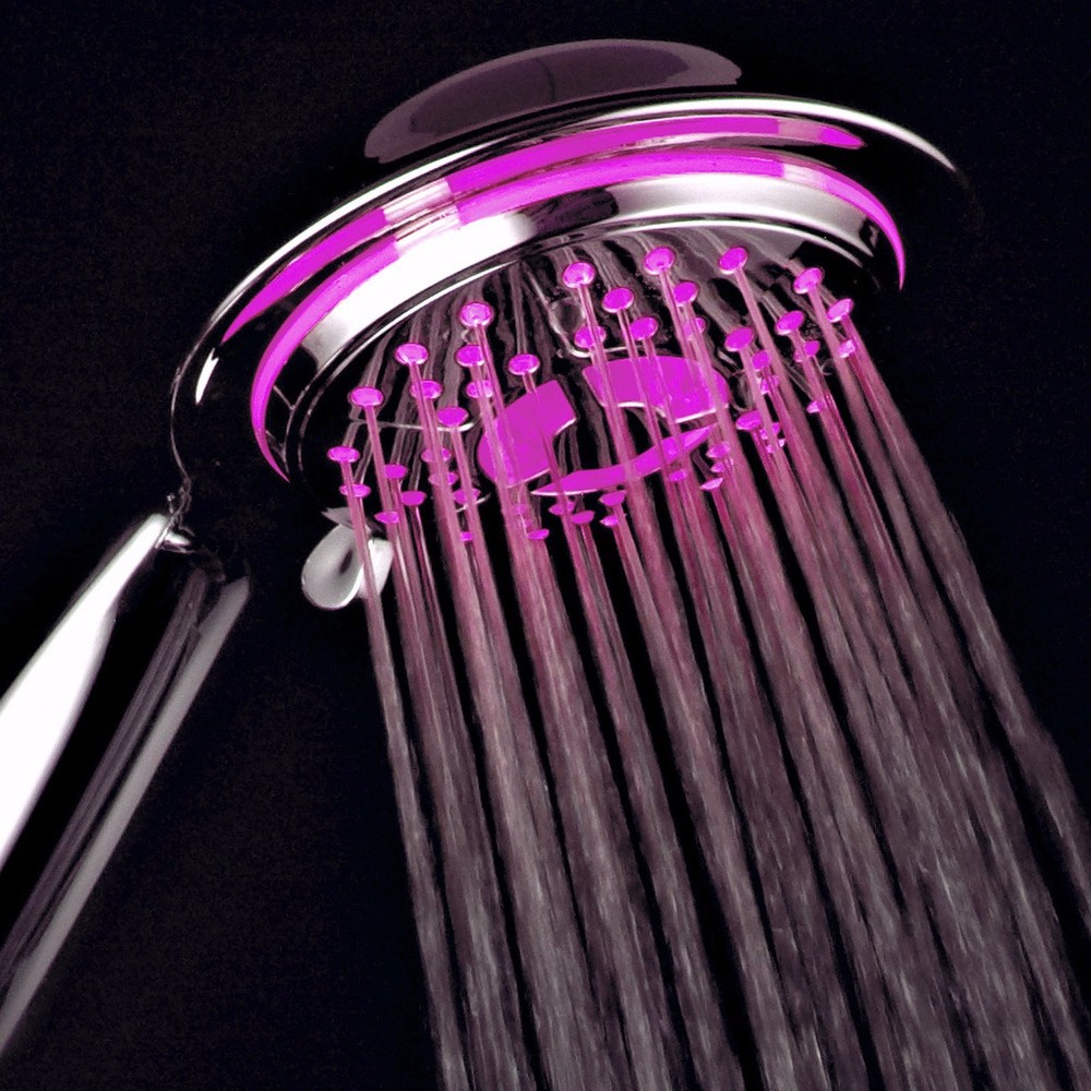 PowerSpa High Pressure 4-Inch LED Hand Shower with 4 Settings
