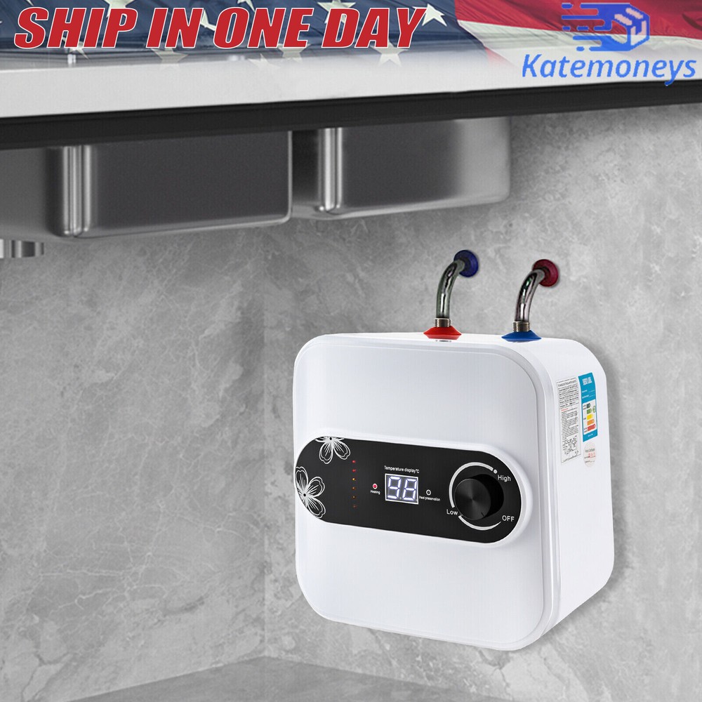 1.5KW Electric Mini-Tank Water Heater for RV Trailer Kitchen Under Sink Counter
