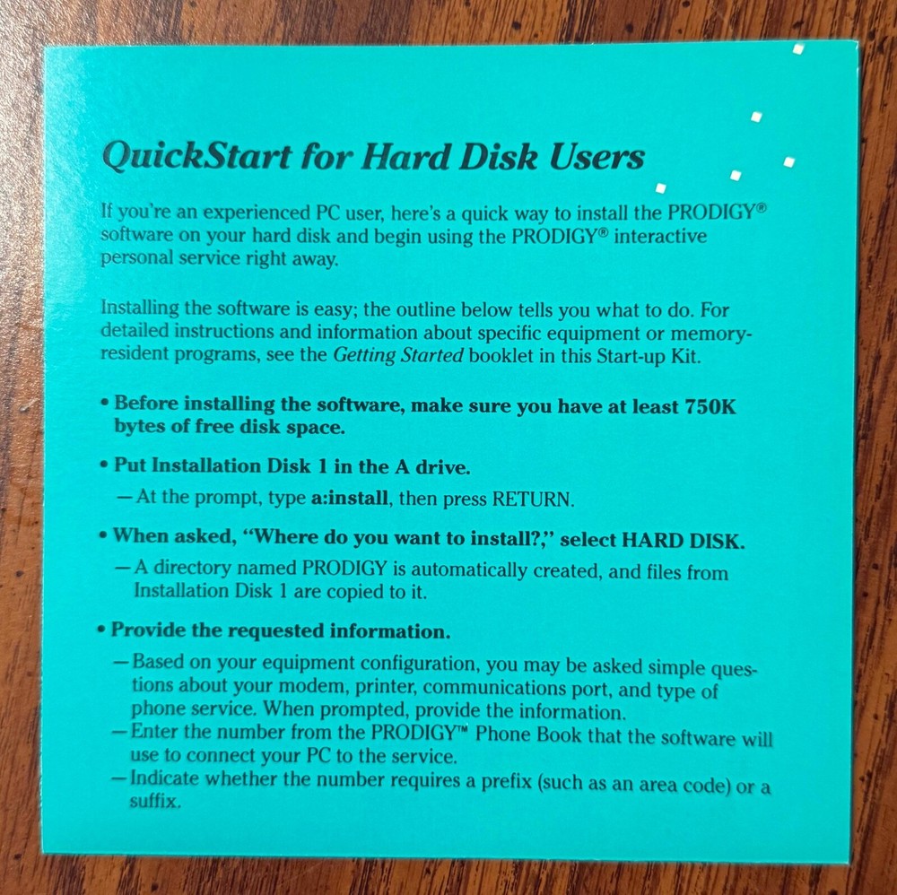 Prodigy Software Version 2.1 Start-Up Kit: IBM PC / XT / AT / PS/2 / Tandy 1000