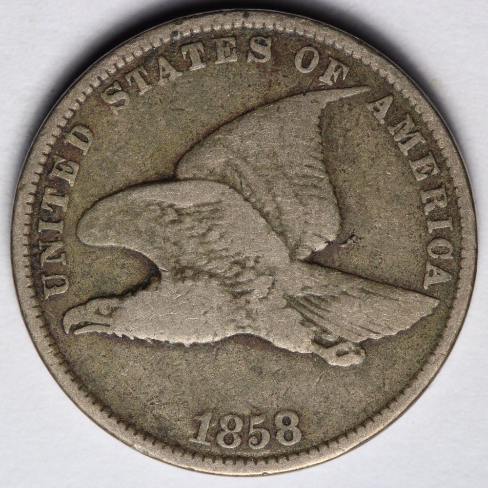 1858 S.L. Flying Eagle Cent Penny FINE E150 JNB