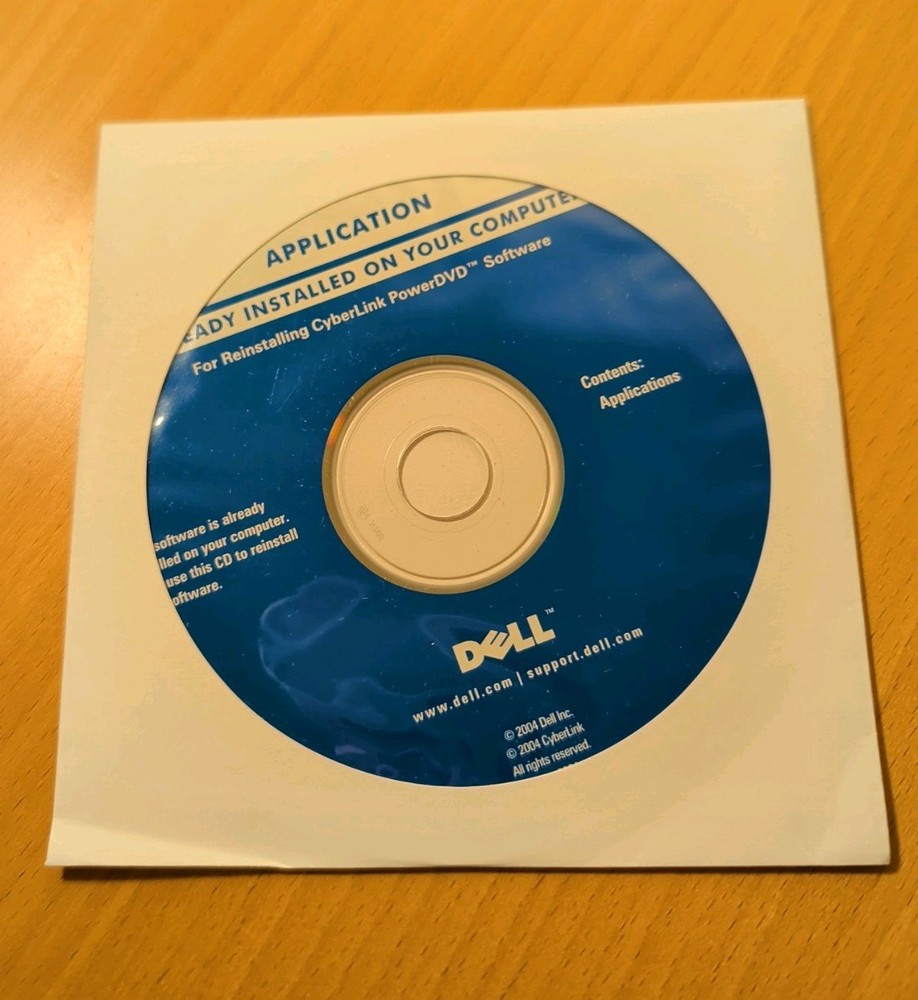 Dell CyberLink PowerDVD App Reinstall Disc 2004