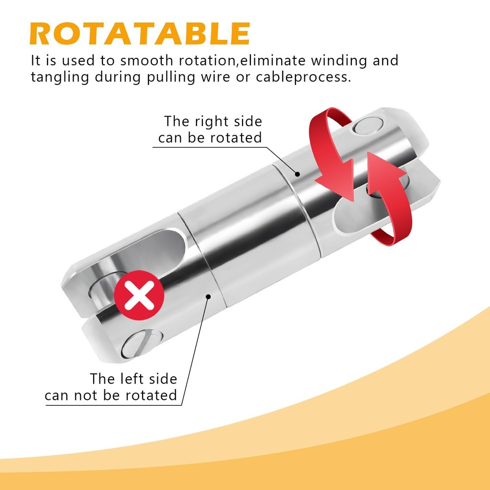 1 Pack 5 Ton Cable Pulling Swivel Electricity Construction Wire Breakaway