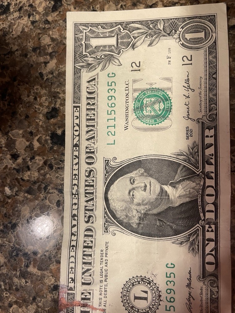 2021 X2 $1 Dollar Bills Ink Smear Bleed Through Errors From The Same Strap.