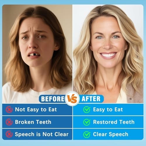 Moldable False Teeth Silicone Dentures Upper Lower Veneers Set 1PC