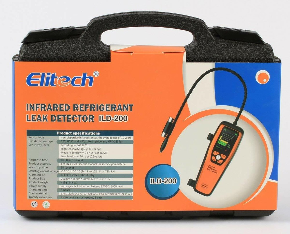 Elitech ILD-200 Advanced Refrigerant Leak Detector HVAC Tester NDIR Sensor Freon