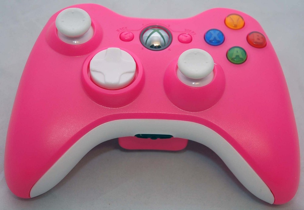 Official Microsoft XBox 360 PINK/White Wireless Controller game gaming hand oem