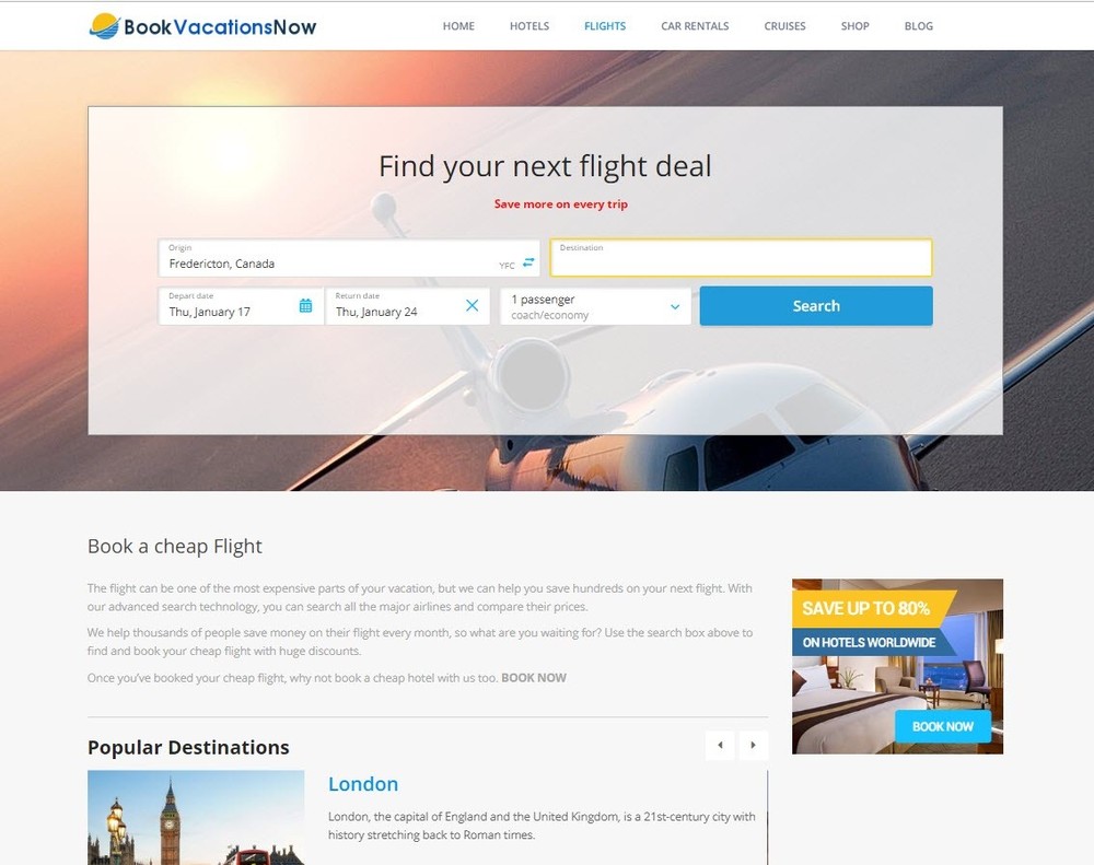 🥇 Turnkey Mobile Friendly WordPress Travel Website Make $1 -$4/Click