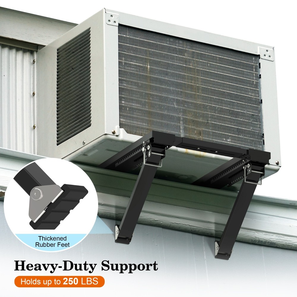 Upgraded No-Drill Window AC Bracket, Adjustable Window Air Conditioner Support