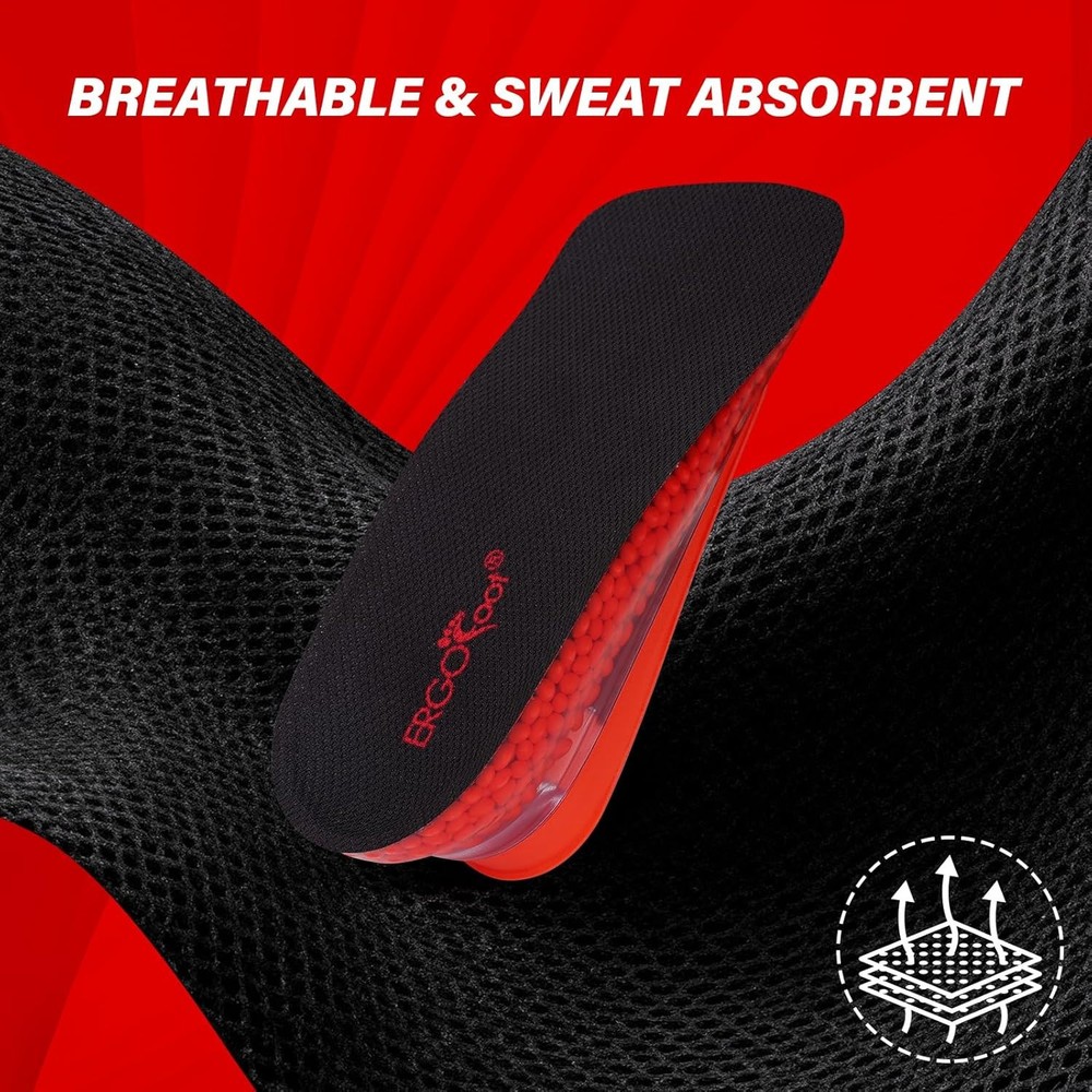 Adjustable Heel Lift Insoles Hidden Height Boost Shoe Inserts 1.8in