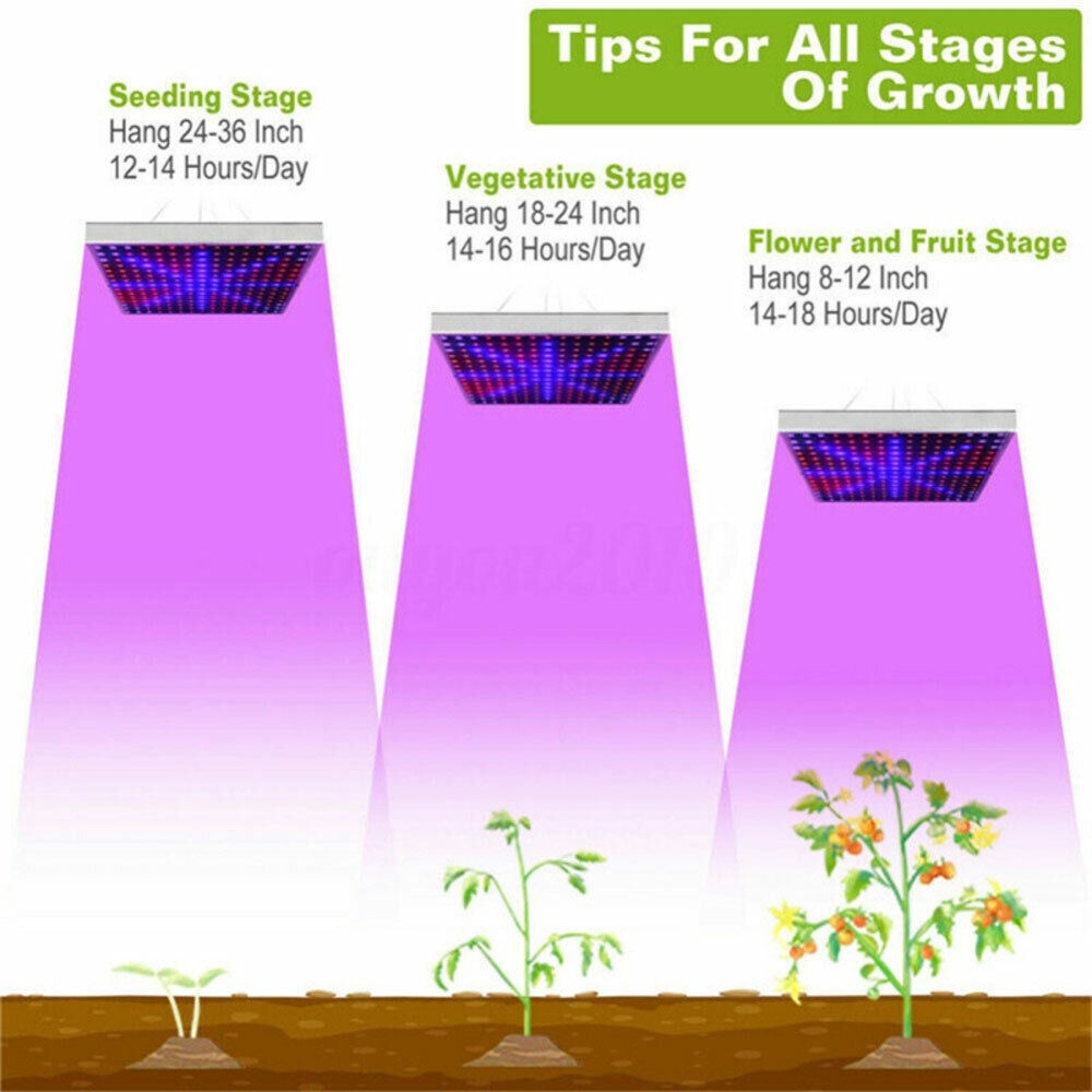 3 Pack 8500W LED Grow Light Panel Full Spectrum Lamp