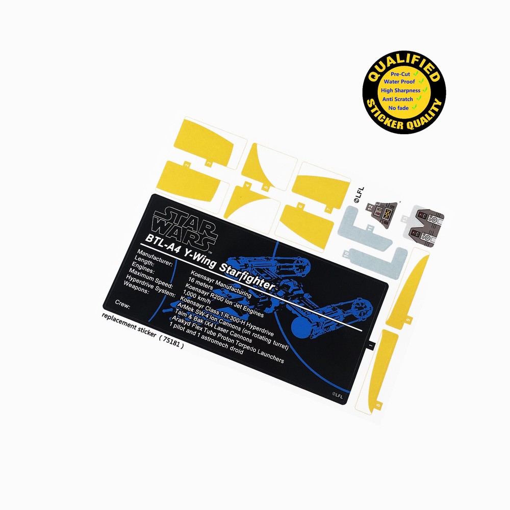 Replacement sticker for set 75181 Precut sticker