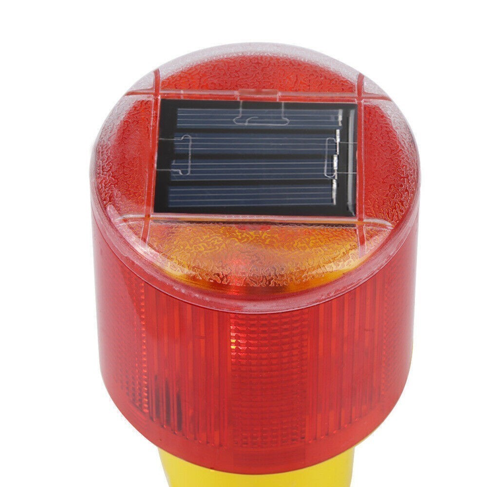 Solar Powered LED Warning Hazard Emergency Beacon Flash Strobe Signal Light