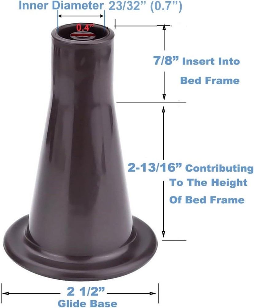 6PCS Reinforced Bed Frame Feet That Replace Wheels. Prevent Sliding. Sturdy