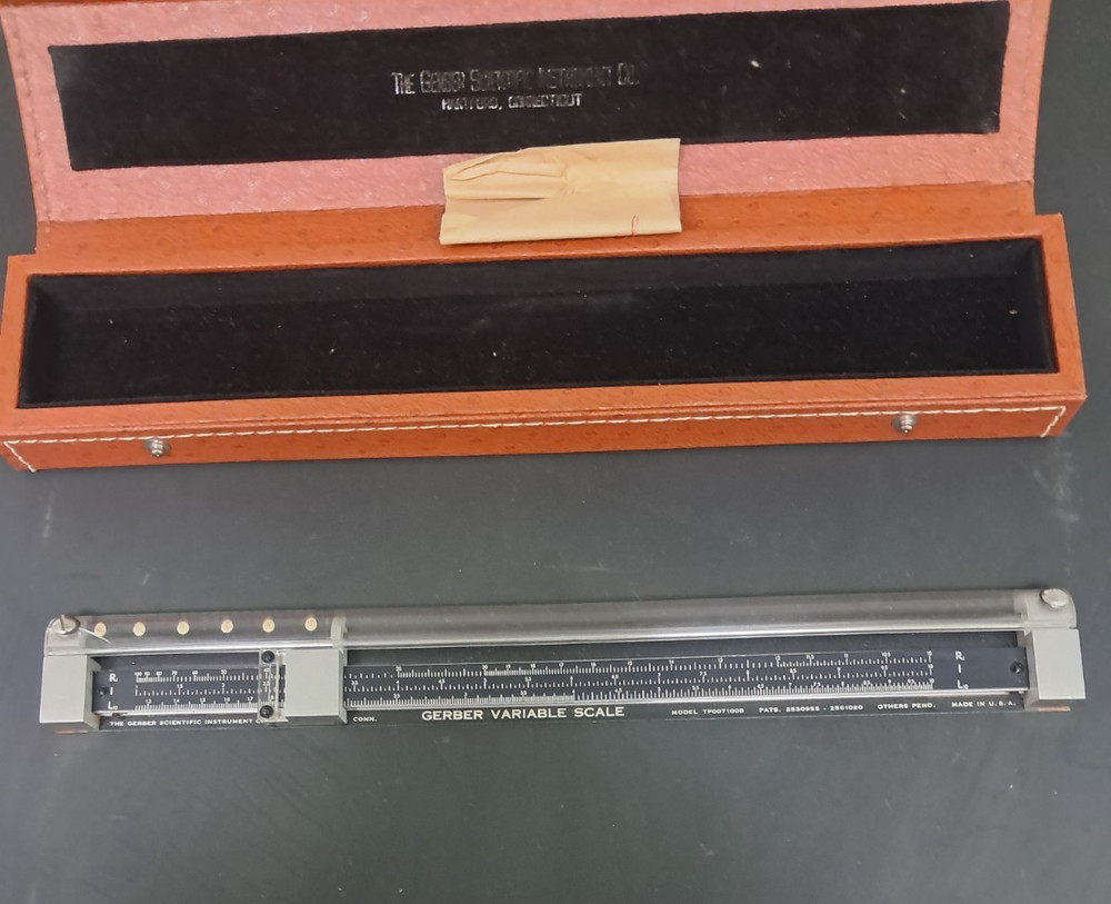 Gerber Scientific Variable Scale Engineering Slide Rule w/ Org Wrench TP007100B