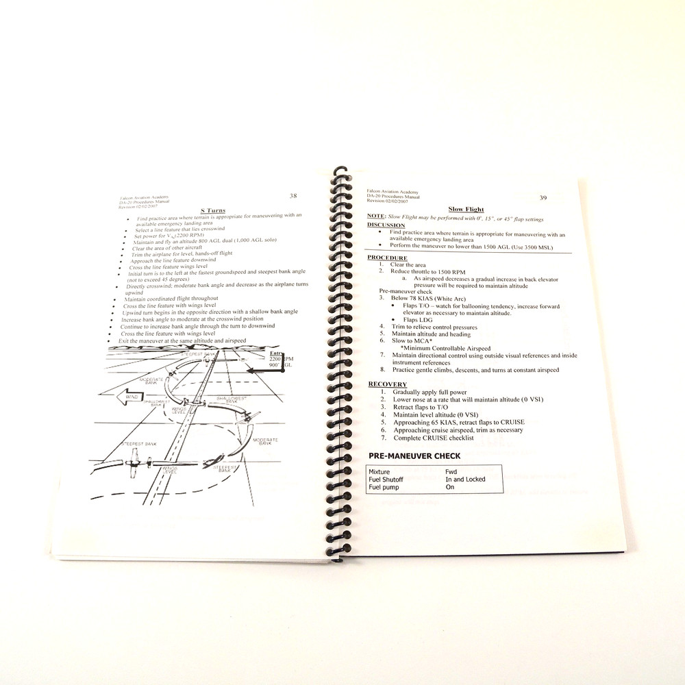 Diamond Eclipse Aircraft DA20 Normal And Emergency Checklist Pilot Training Book