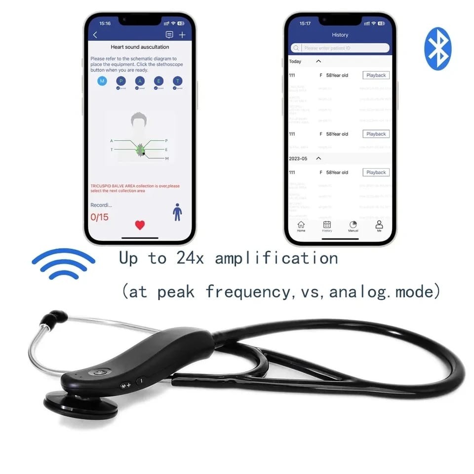 Digital Stethoscope – Bluetooth Medical Electronic Stethoscope (Blue)
