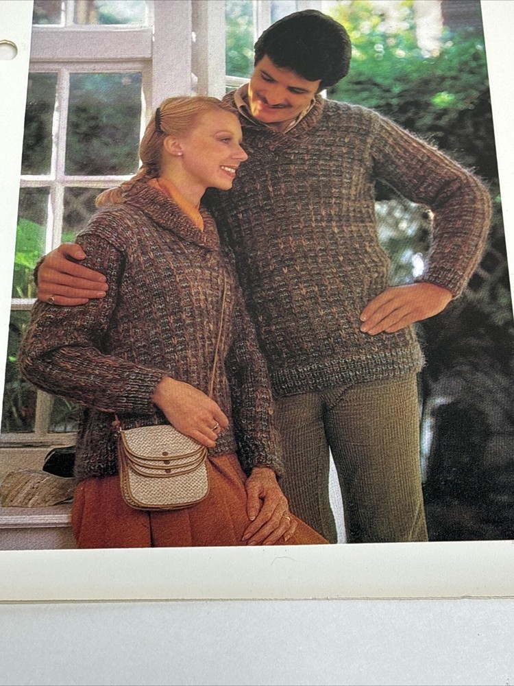 Sports Sweaters His & Hers Knitting Pattern Card