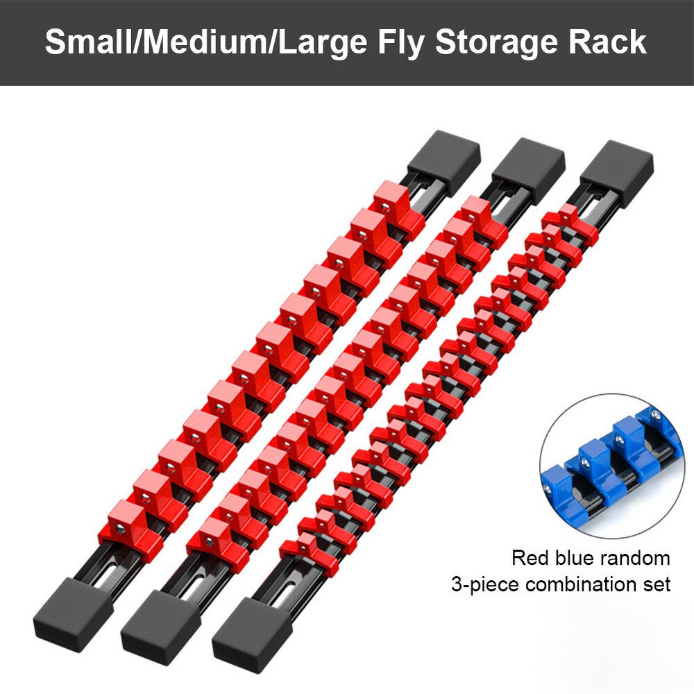 3Pcs Magnetic Socket Organizer Set Metric Socket Holder Tool Box Hold 43 Sockets