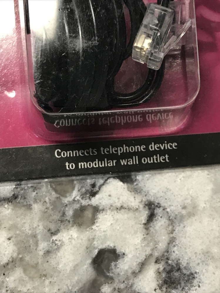 7 ft Modular Telephone Cord Black