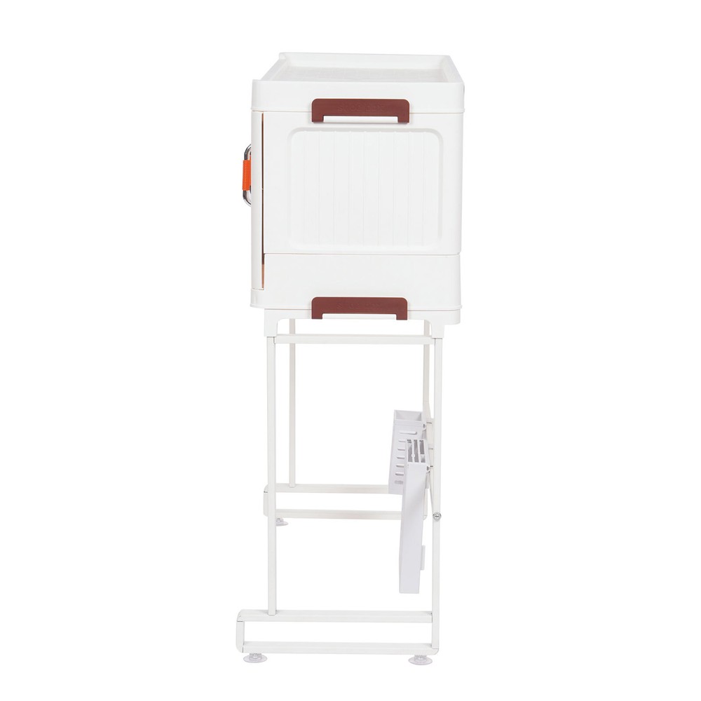 1 Layer Standing Kitchen Shelf Kitchen Cabinet Standing Storage Shelf White