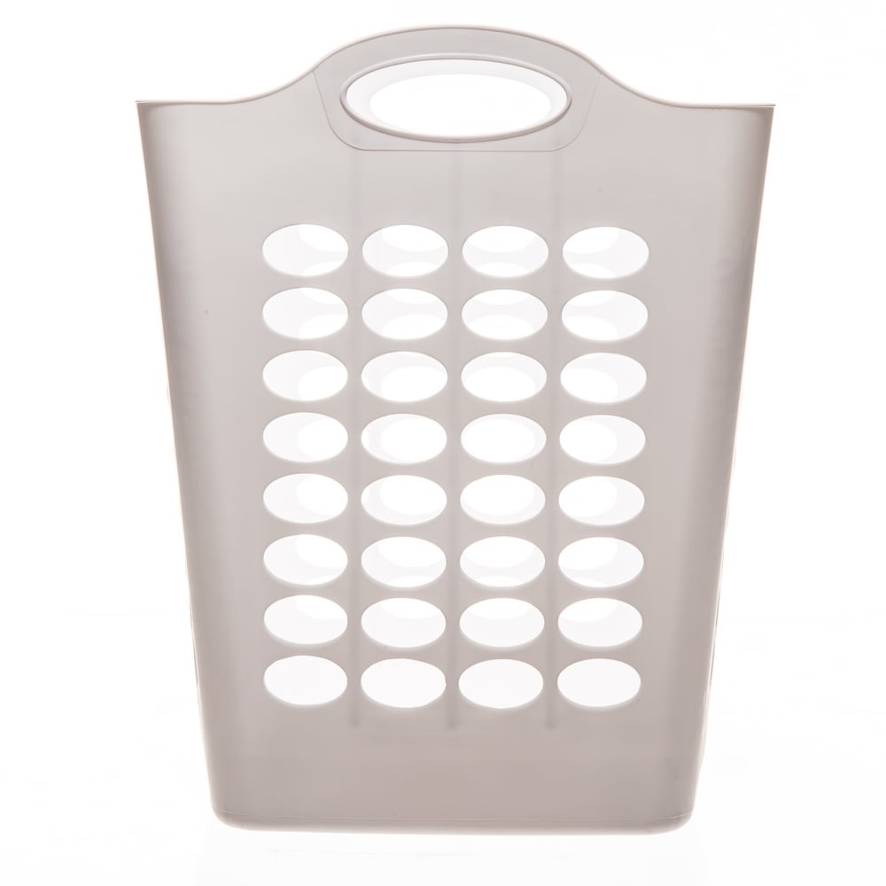 Flexible Square Laundry Hamper Soft Silver Adult
