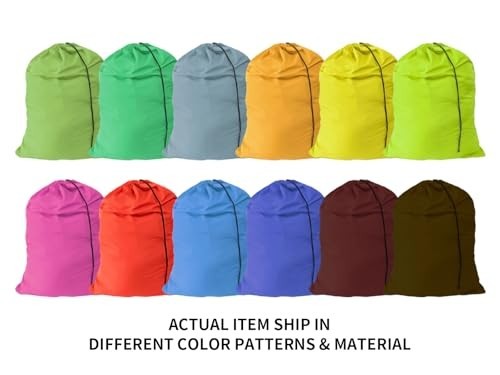 Extra Large Drawstring Laundry Bags - 30"x40" - 12 Pack, Machine Washable, Ideal
