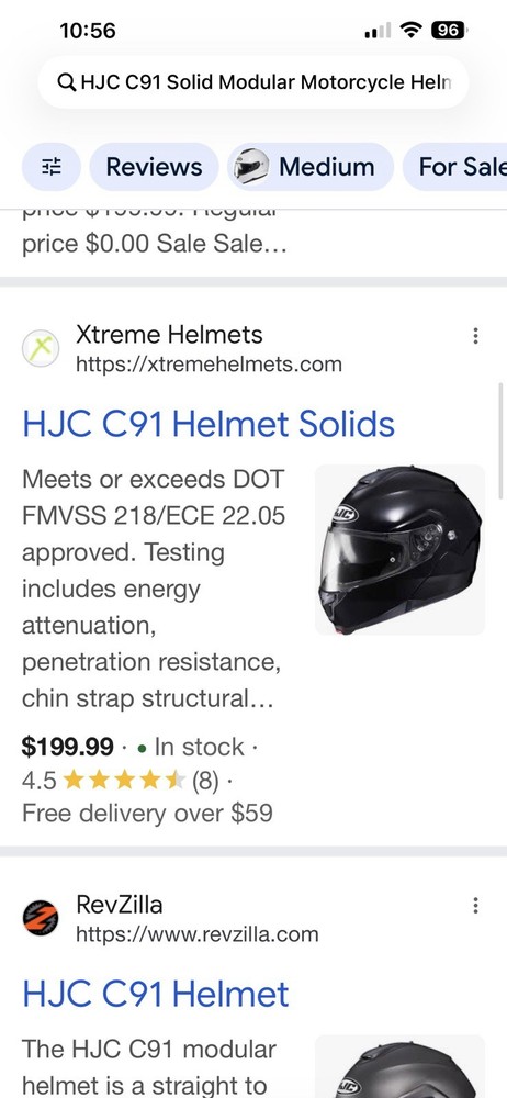 HJC C91 Solid Modular Motorcycle Helmet with HJ-17 Pinlock Shield Size Large