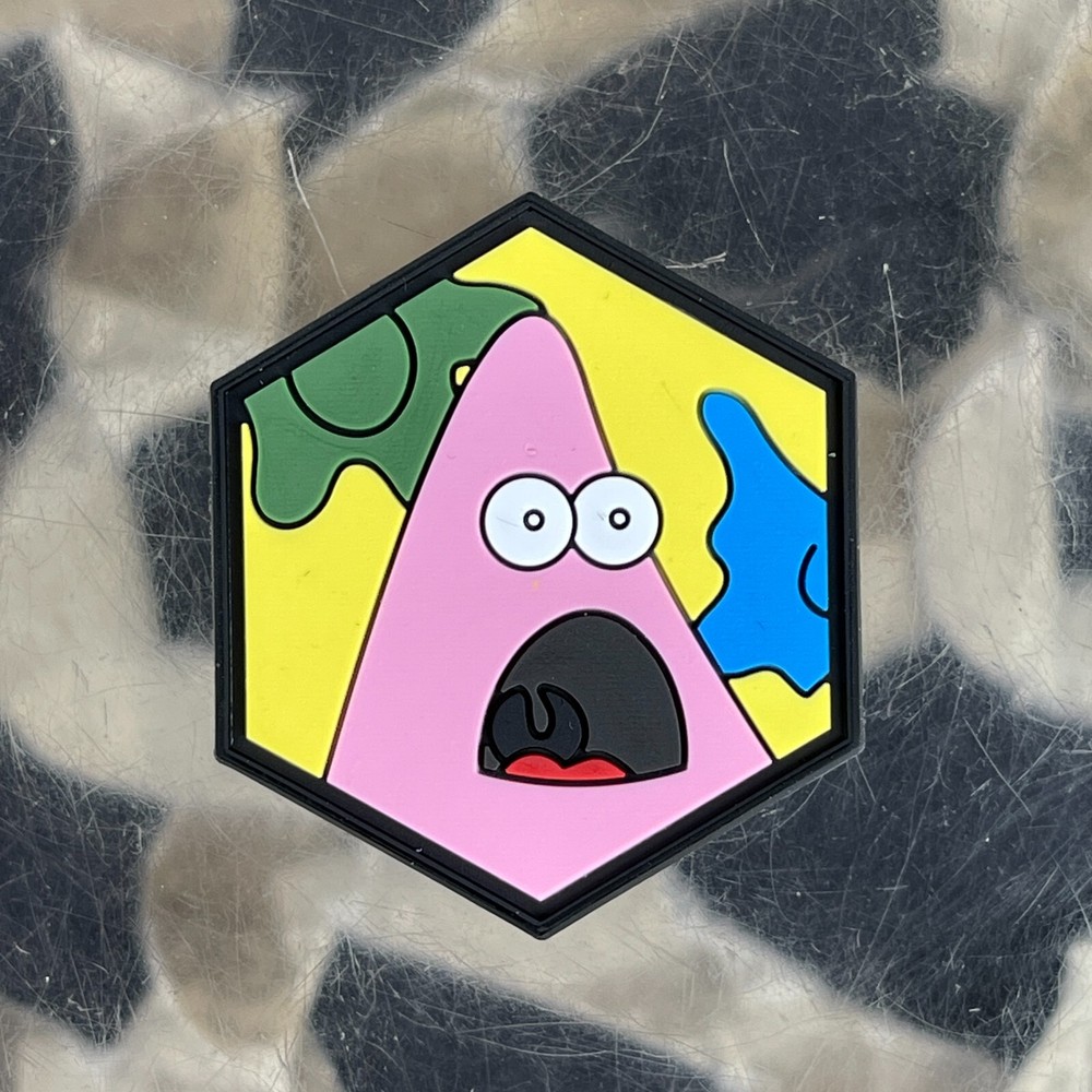 NEW Surprised Patrick Hexagon PVC Patch (HEX-STARFISH)