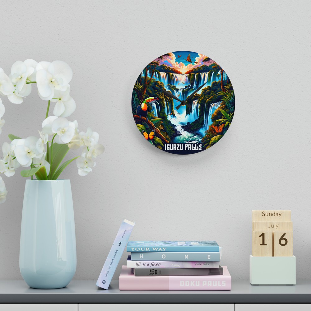 Iguazu Falls Wall Clock (Acrylic)