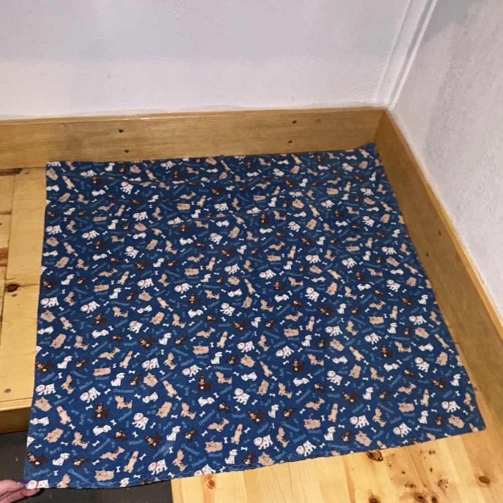 Dog Paw Print Blanket Blue White Black Rectangular Throw Animal Theme