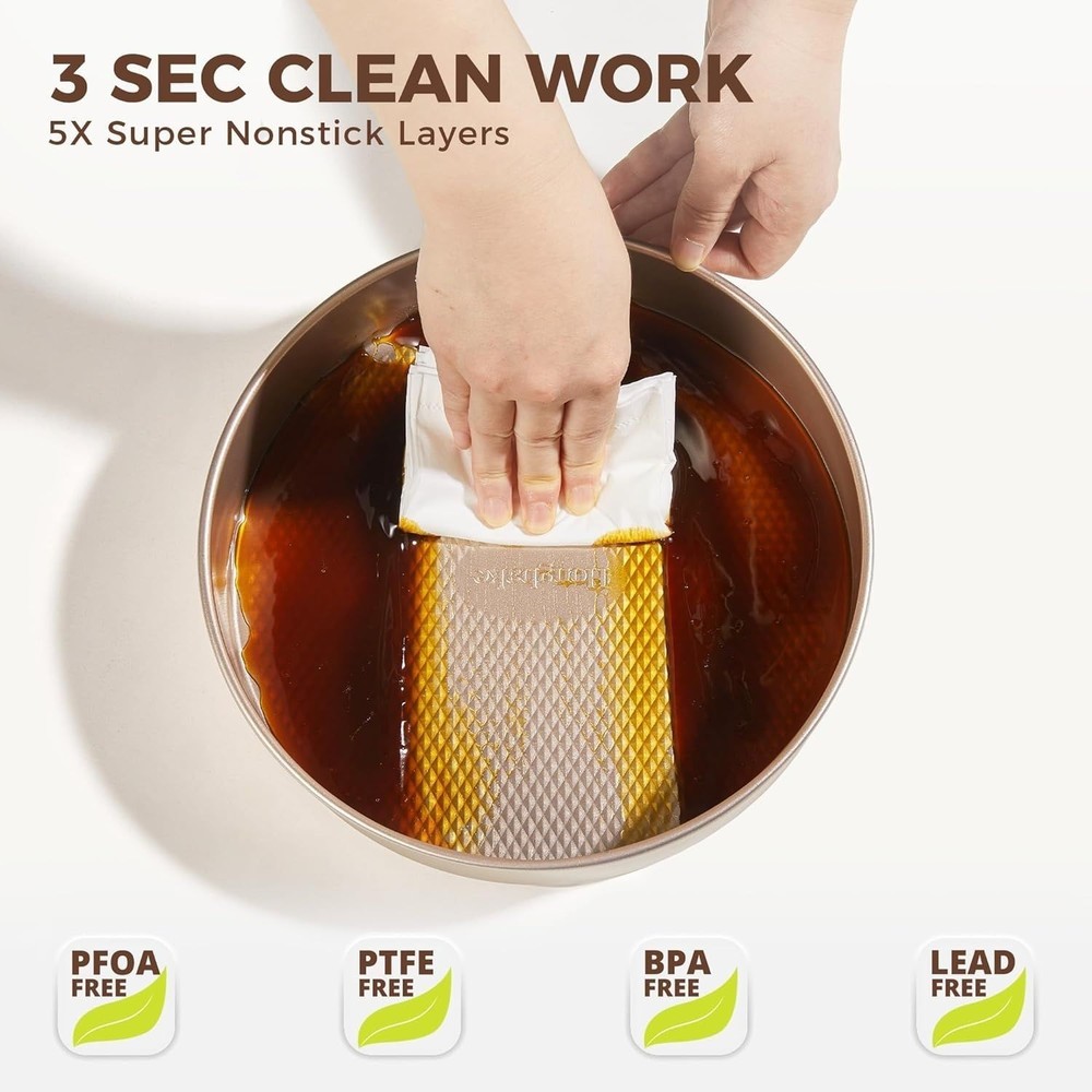 9-Piece Baking Pans Set Nonstick, Stackable Non Toxic Bakeware Sets