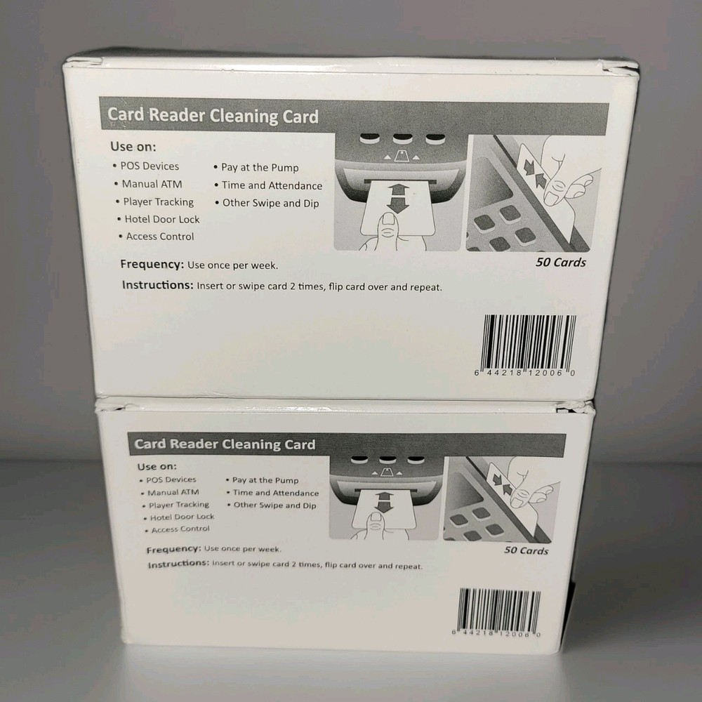 KIC 100 Credit Card Reader Cleaning Cards Individually Packaged & Sealed