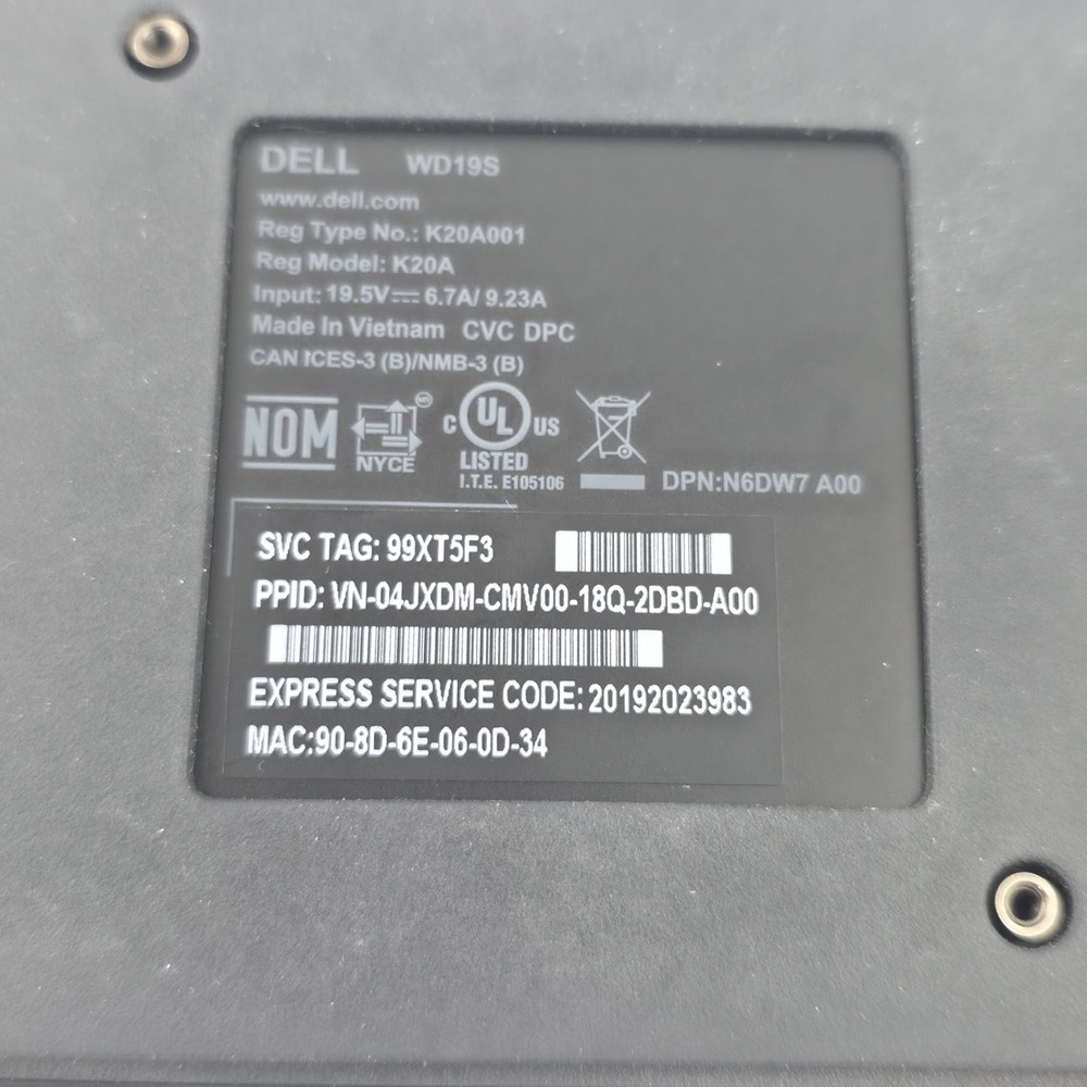 DELL WD19S Docking Station - Unit Only