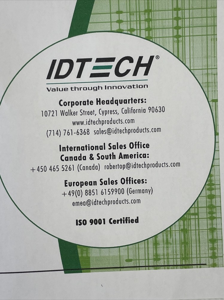 ID Tech IDT4439U CCD Scanner For Bar Codes USB UNTESTED