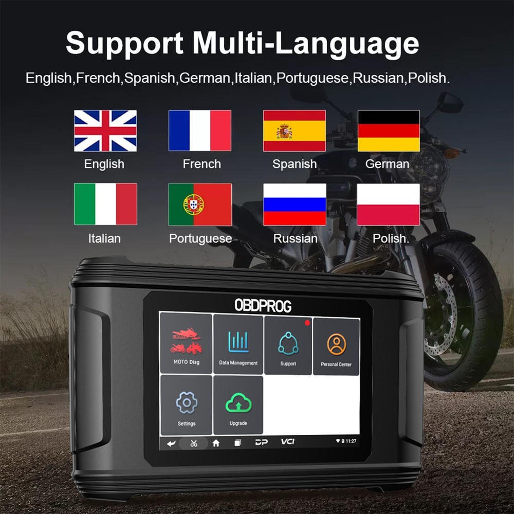 Motorcycle OBD2 Scanner All System Diagnostic Code Reader Idle Adjustment Reset
