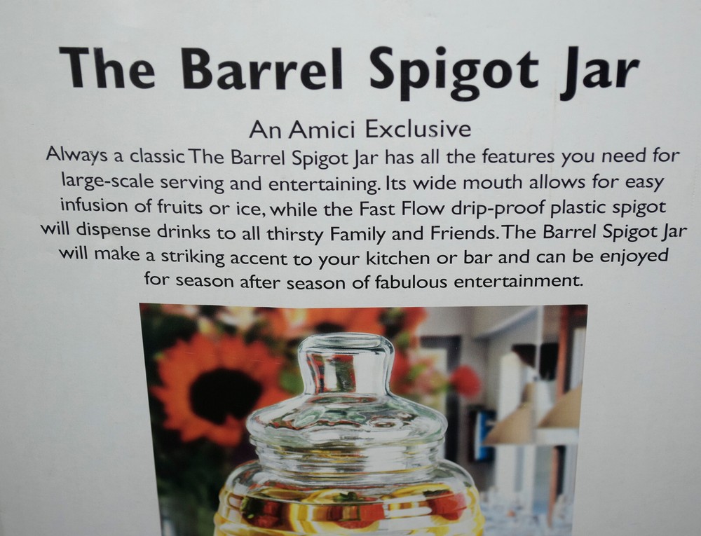 Amici Exclusive Glass Barrel Spigot Jar