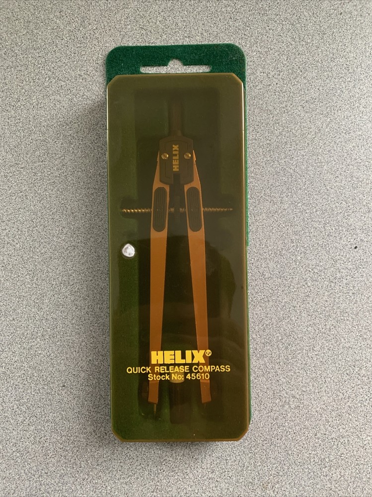 Helix Metal Quick Release Compass Drafting Tool Pencil With Plastic Case & Tips
