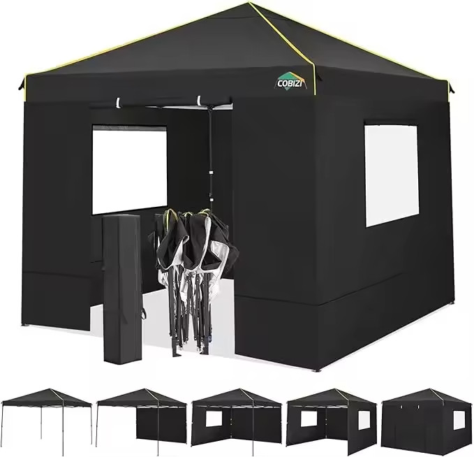 10x10 Pop Up Canopy Tent with 4 Removable Sidewalls，One Push Setup Waterproof#