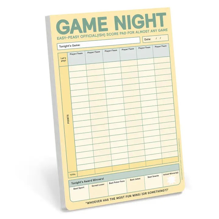 Knock Knock Game Night Notepad
