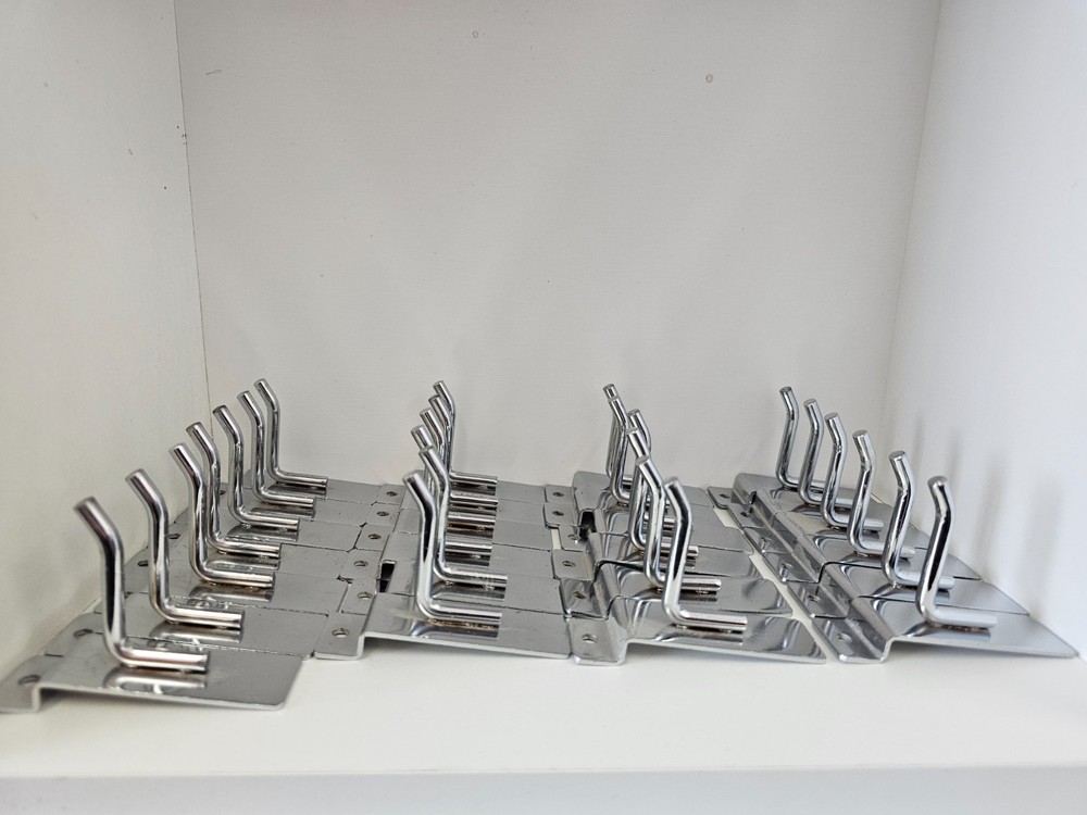 25 pk slatwall peg hook 2" uline chrome