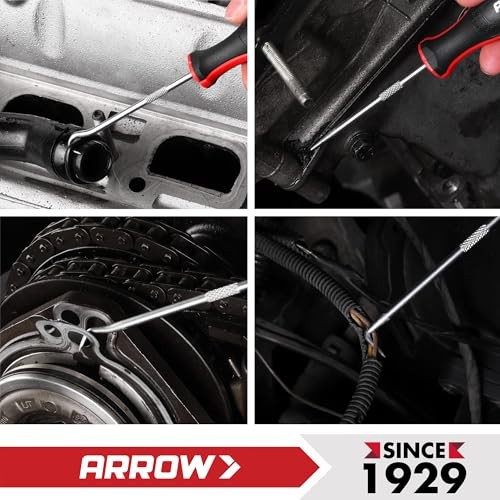 ARROW 4-Piece Precision Hook and Pick Set with Pouch, Mini Pick Tool Set for