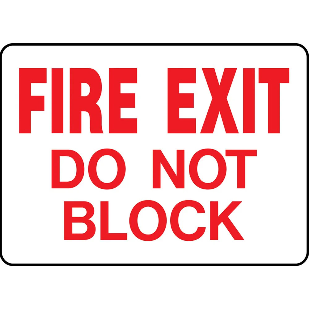 Hy-Ko™ Fire Exit Do Not Block Sign 9.25" x 14" (1 pc.)