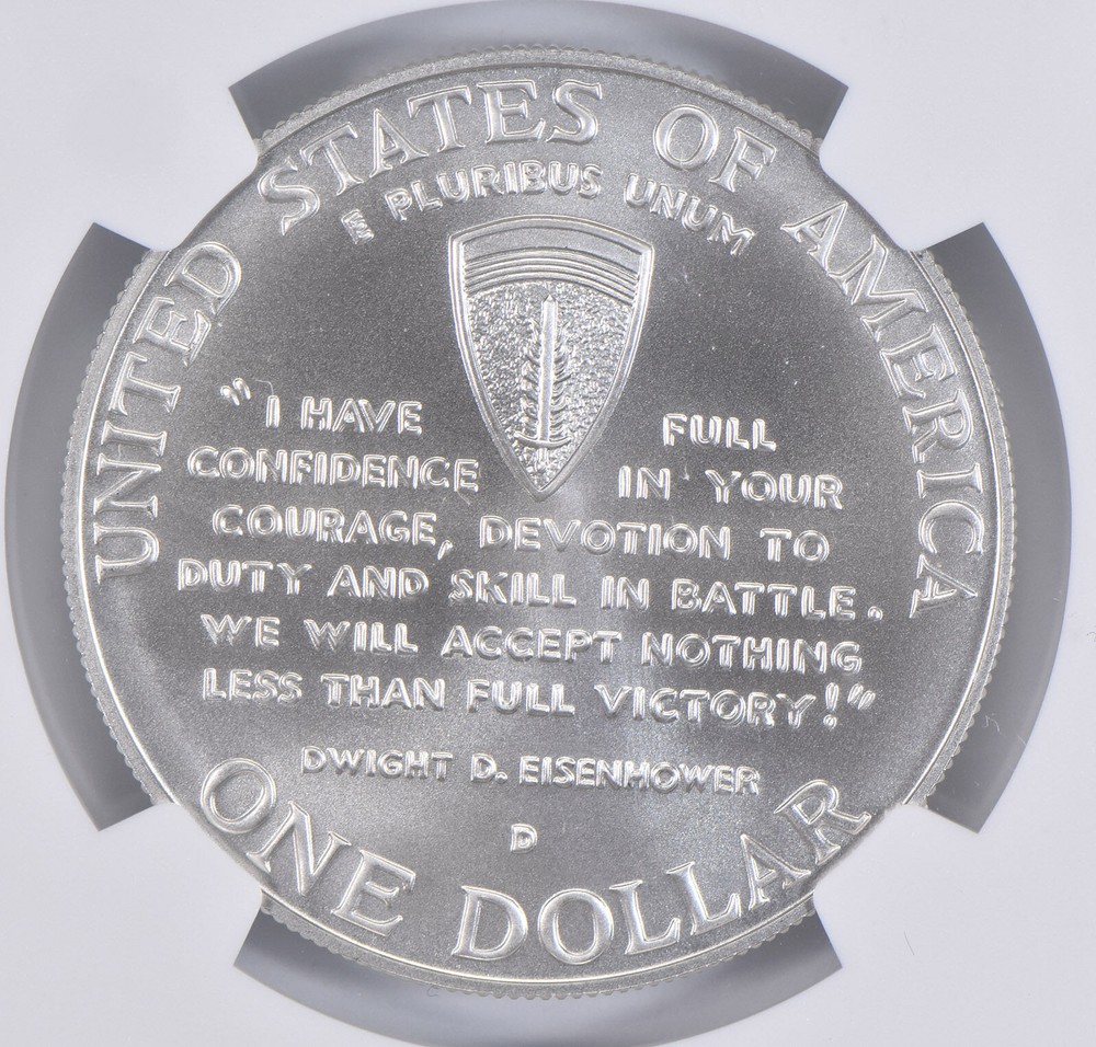 MS70 1991-1995 D WWII 1993 Commemorative Silver Dollar NGC